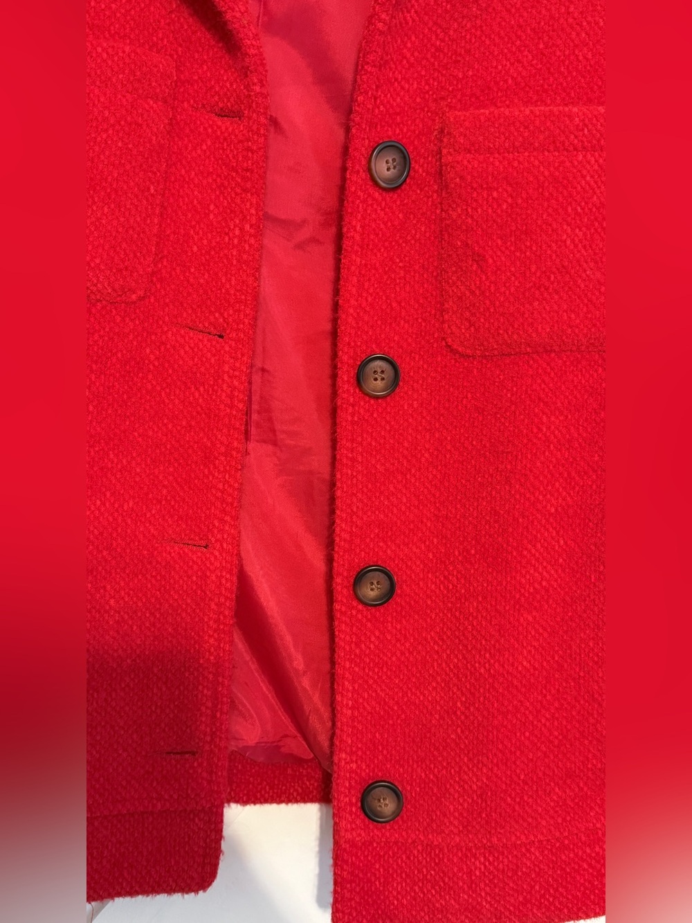 Tribal Red Textured Button-Front Jacket - Picture 2 of 6